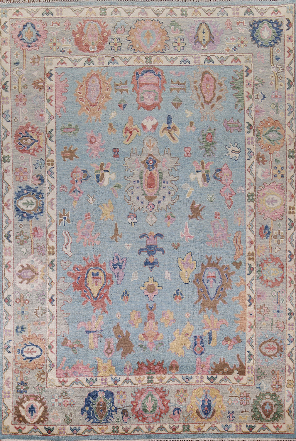 Light Blue Oushak Oriental Area Rug 9x12