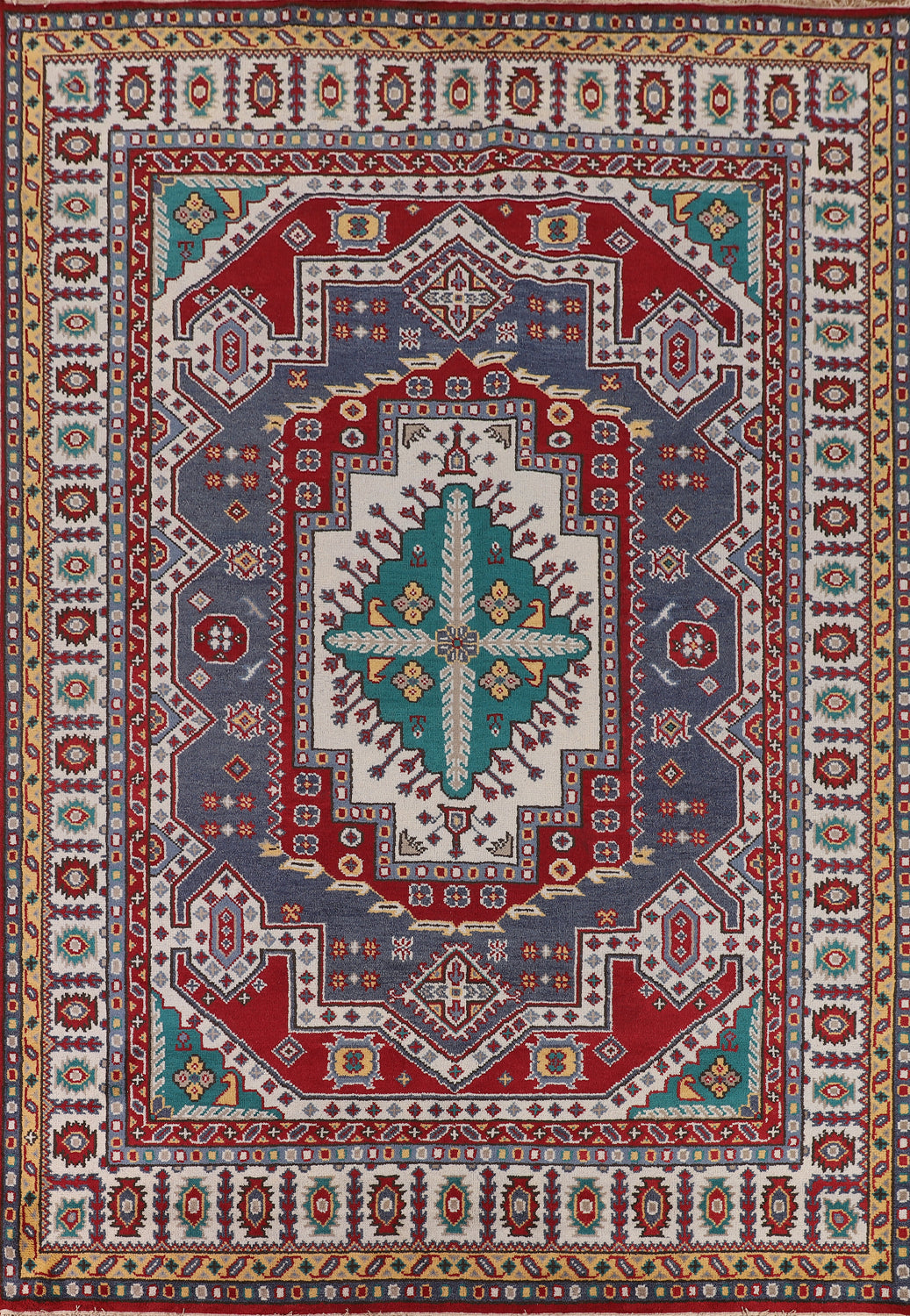 Geometric Kazak Oriental Area Rug 9x12