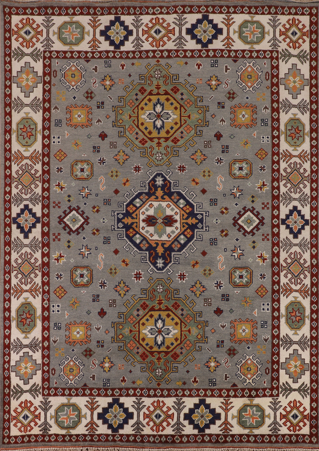 Geometric Wool Kazak Oriental Area Rug 8x10