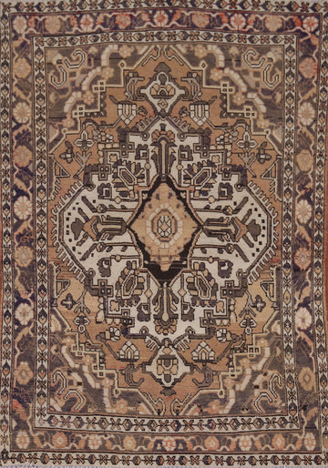 Vintage Geometric Bakhtiari Persian Rug 5x7