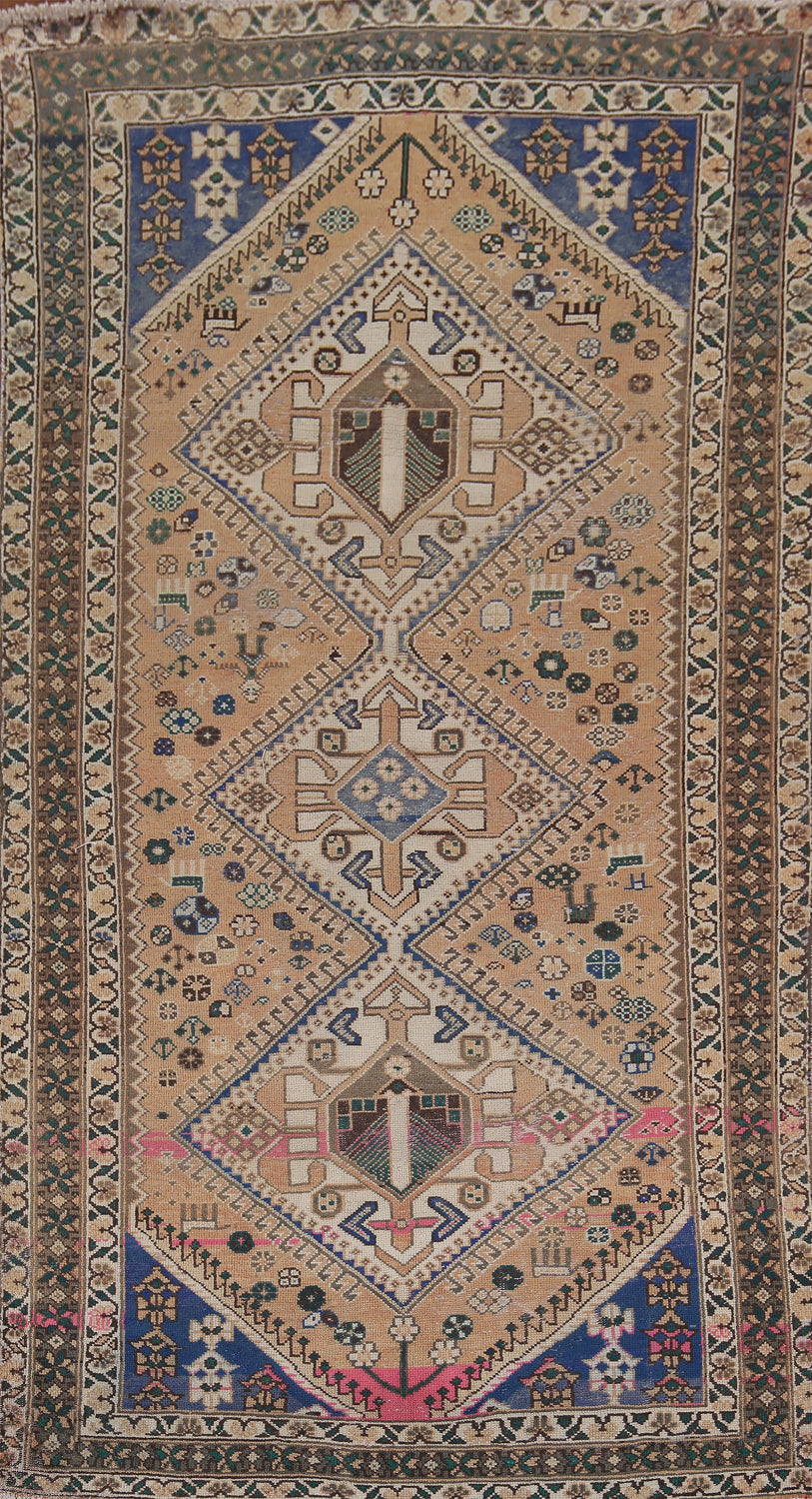 Vintage Wool Bakhtiari Persian Area Rug 5x10