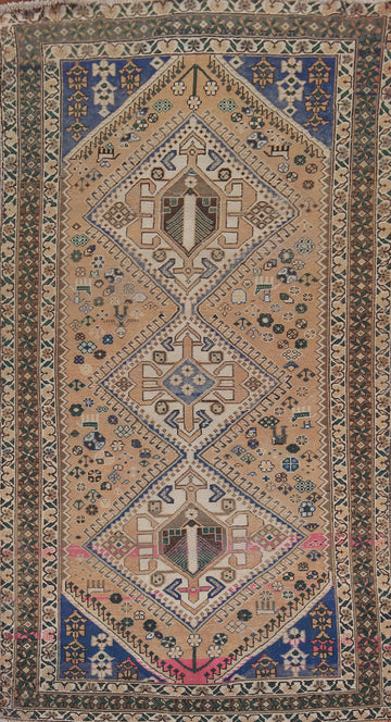 Vintage Wool Bakhtiari Persian Area Rug 5x10