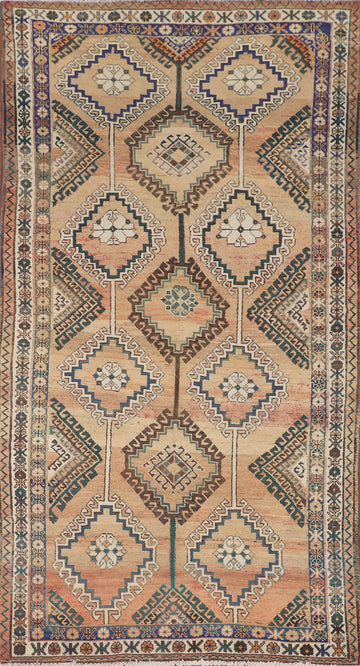 Vintage Geometric Bakhtiari Persian Area Rug 5x10