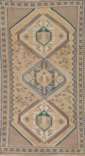 Vintage Wool Bakhtiari Persian Area Rug 5x9