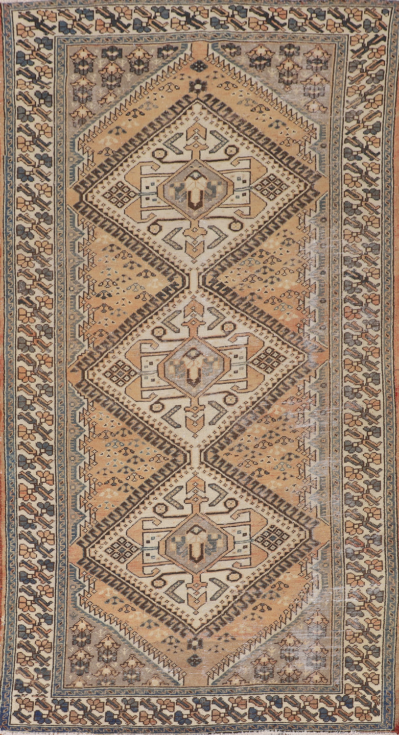 Distressed Wool Bakhtiari Persian Area Rug 5x10