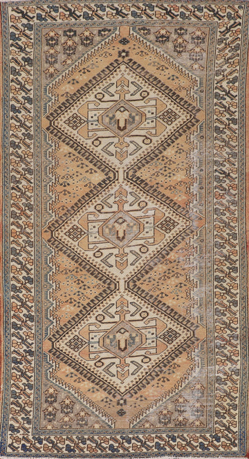 Distressed Wool Bakhtiari Persian Area Rug 5x10
