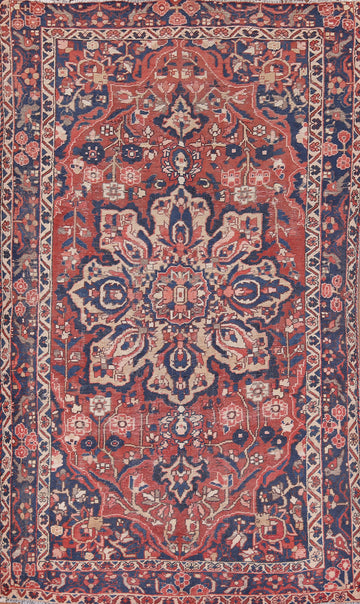 Distressed Wool Bakhtiari Persian Area Rug 6x9