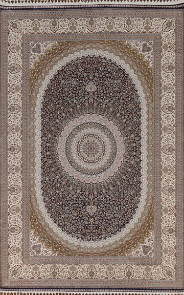 Traditional Floral Qum Turkish Area Rug 7x10