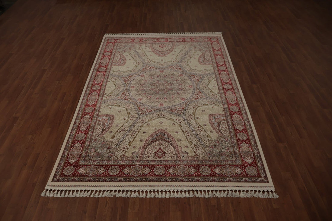 Traditional Silk Qum Turkish Living Room Rug 7x10