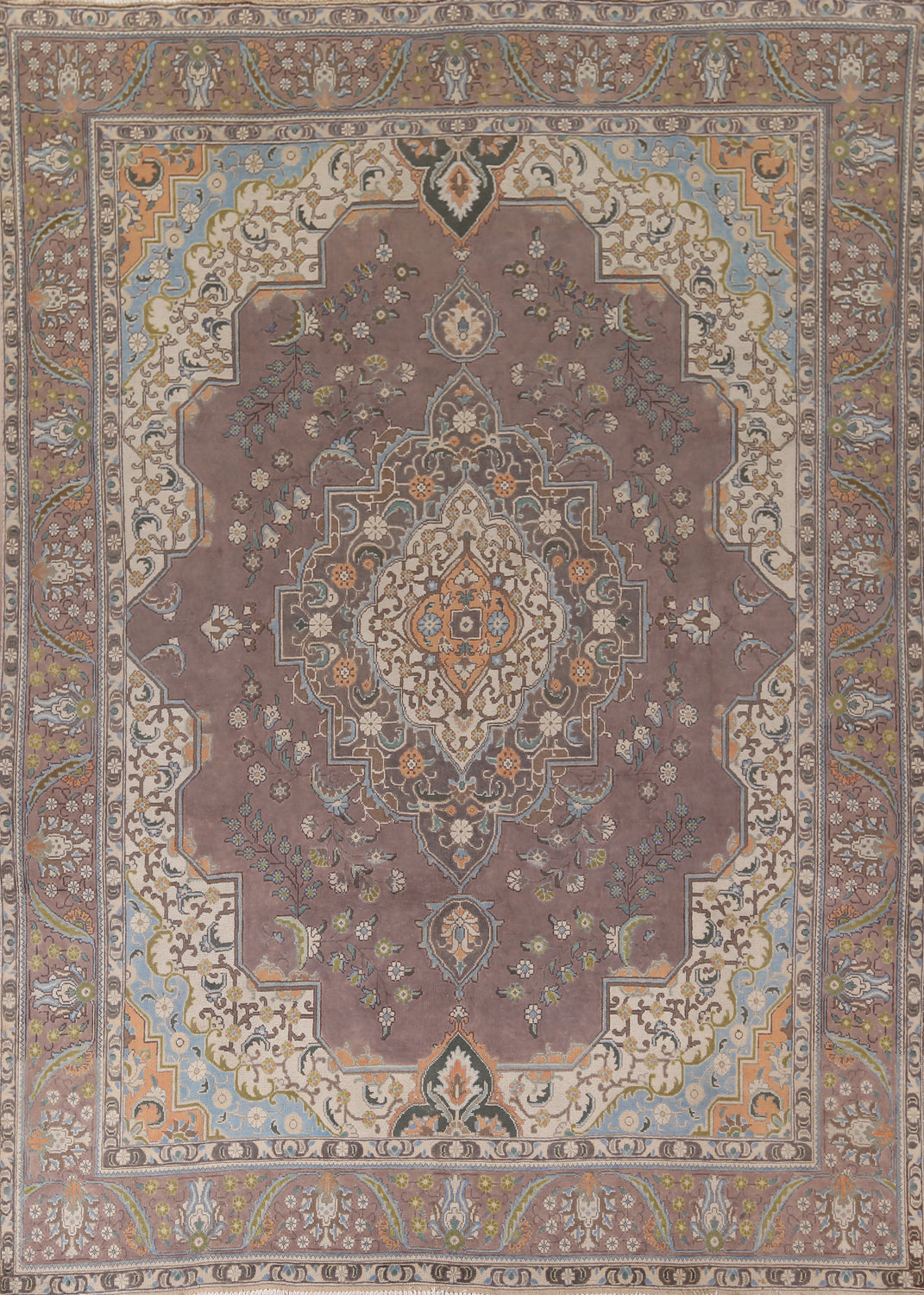Vintage Wool Tabriz Persian Area Rug 9x13