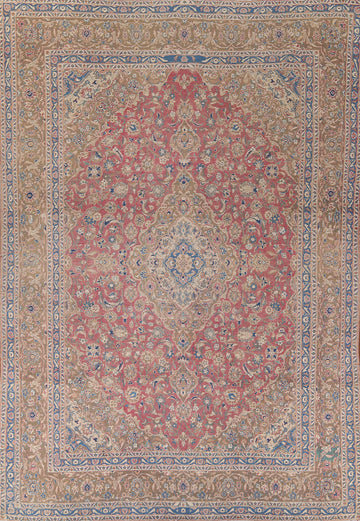 Traditional Pink Mashad Persian Area Rug 9x12