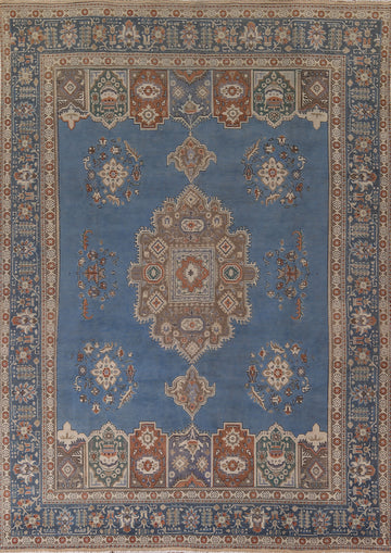 Blue Geometric Tabriz Persian Area Rug 10x13