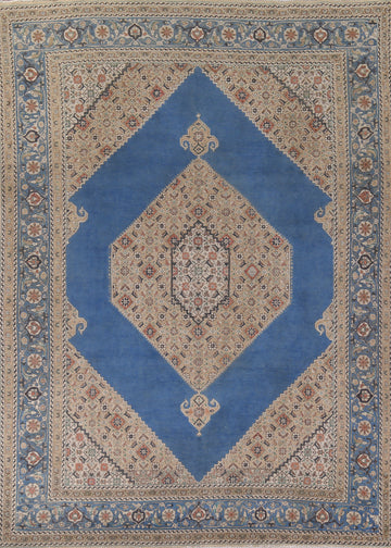 Blue Geometric Tabriz Persian Area Rug 10x13