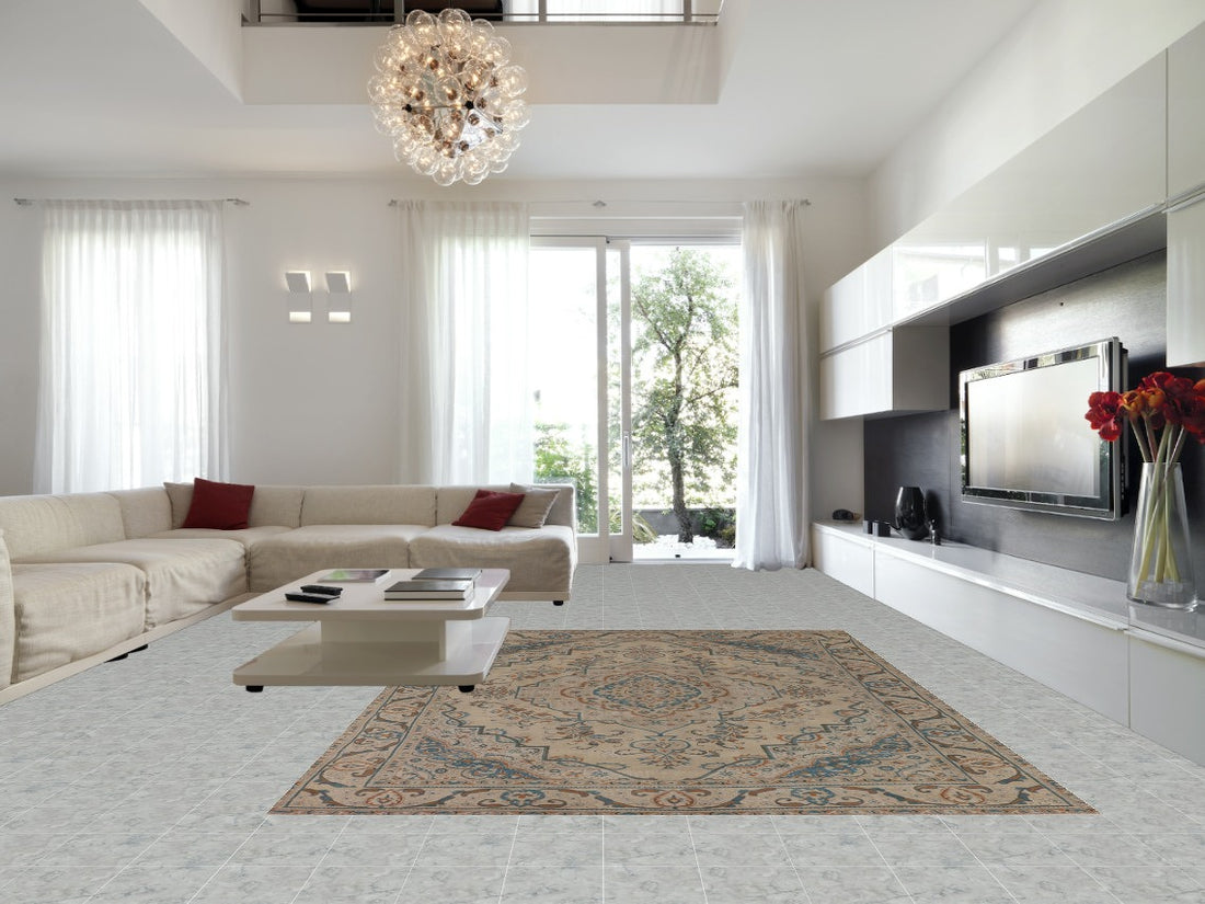 Distressed Wool Tabriz Persian Area Rug 9x13