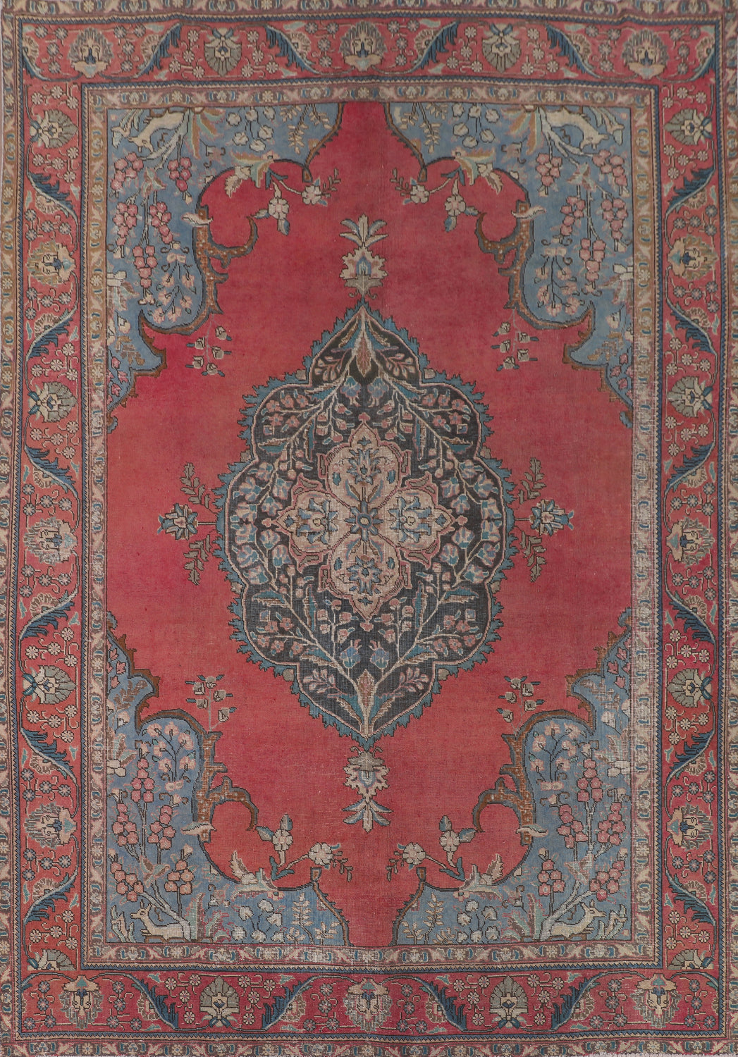 Distressed Wool Tabriz Persian Area Rug 8x11