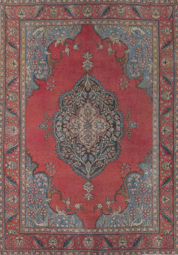 Distressed Wool Tabriz Persian Area Rug 8x11