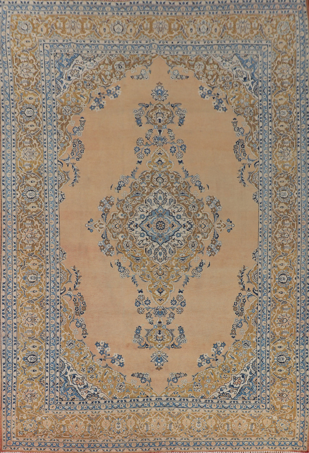 Vintage Wool Kashan Persian Area Rug 10x13