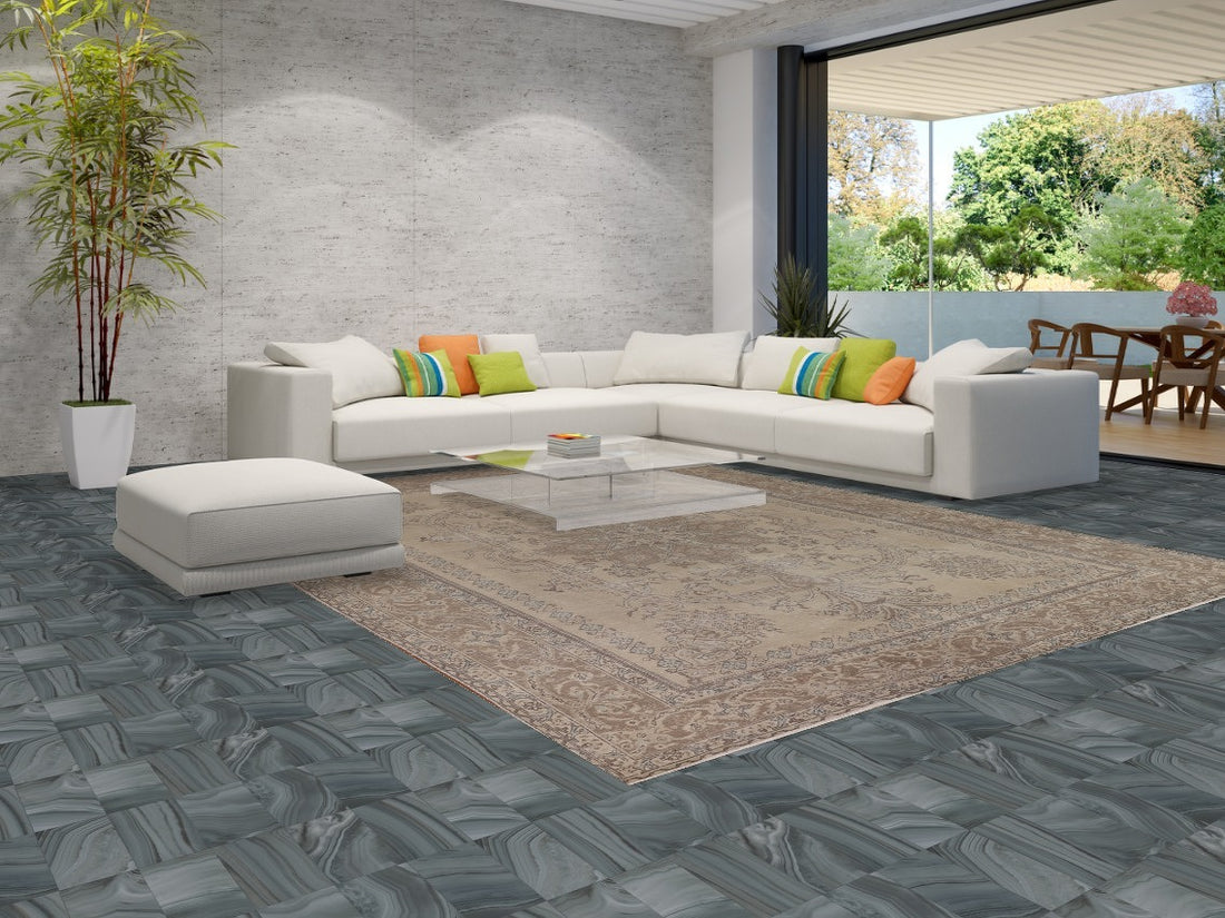 Distressed Wool Tabriz Persian Area Rug 10x13