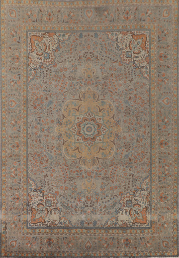 Distressed Wool Tabriz Persian Area Rug 10x13