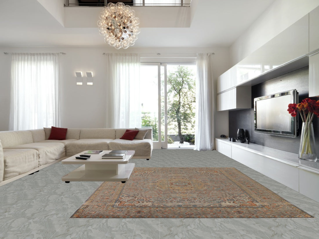 Distressed Wool Tabriz Persian Area Rug 10x13