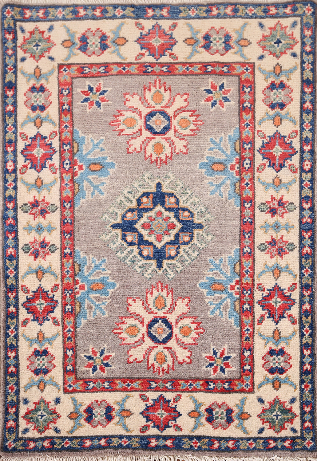 Geometric Wool Kazak Oriental Accent Rug 2x3