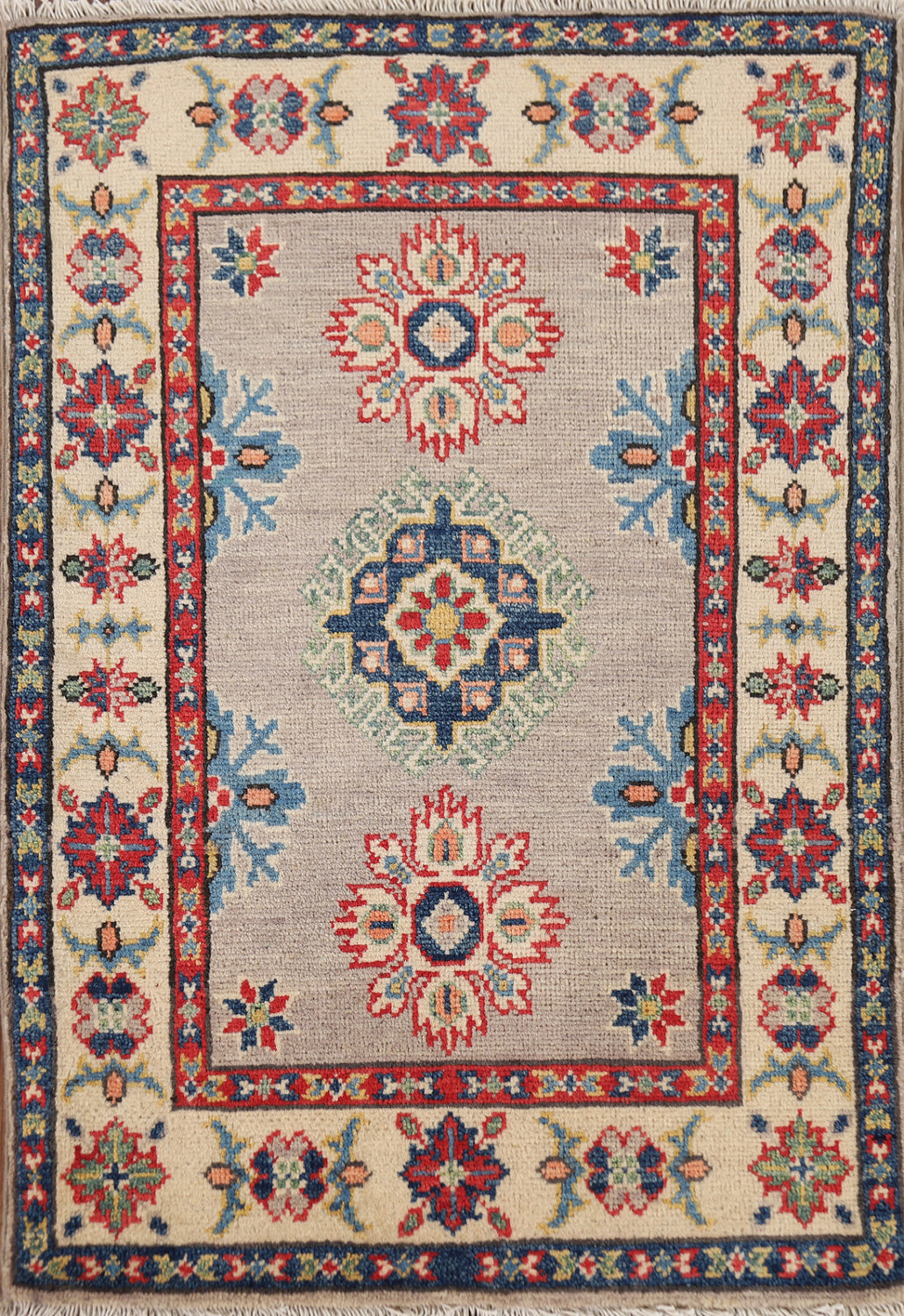 Geometric Wool Kazak Oriental Rug 2x3