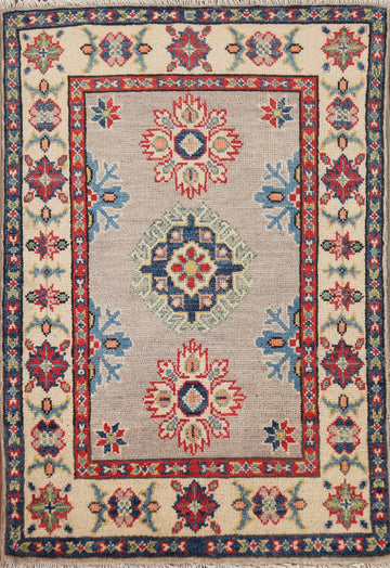 Geometric Wool Kazak Oriental Rug 2x3