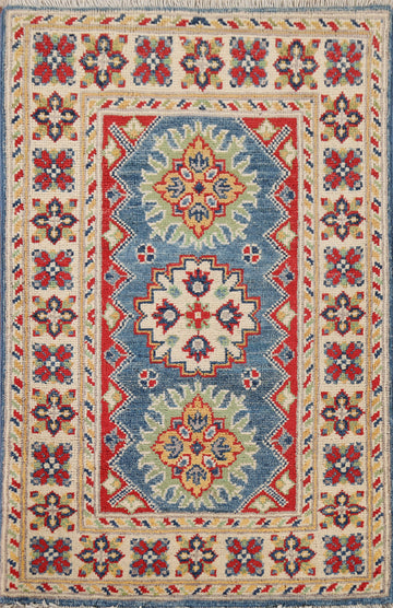 Handmade Blue Kazak Oriental Rug 2x3
