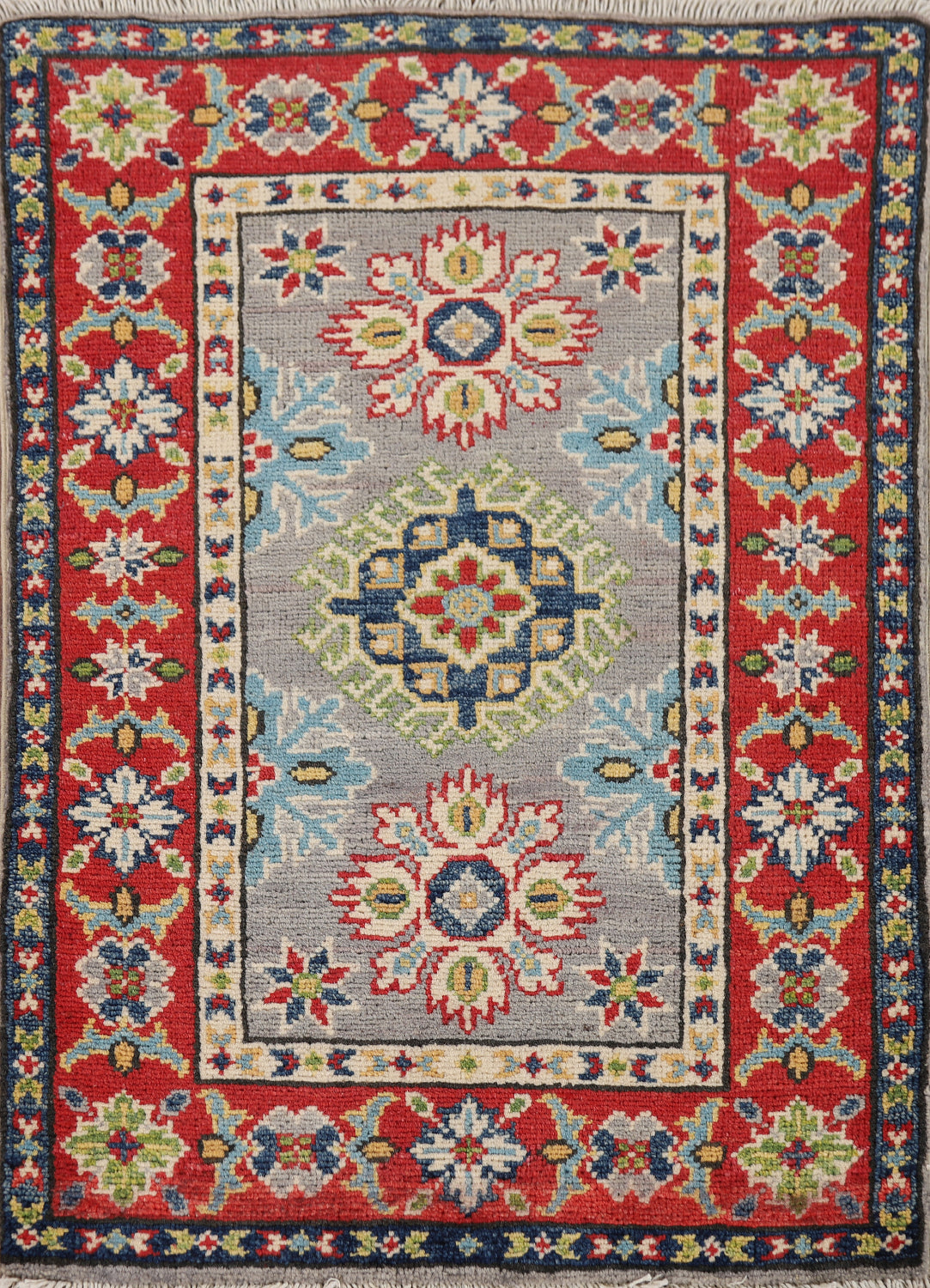 Geometric Kazak Wool Foyer Rug 2x3