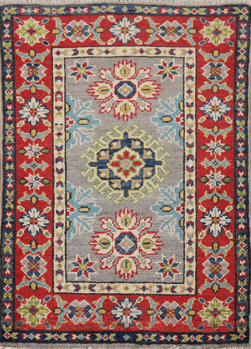 Geometric Kazak Wool Foyer Rug 2x3