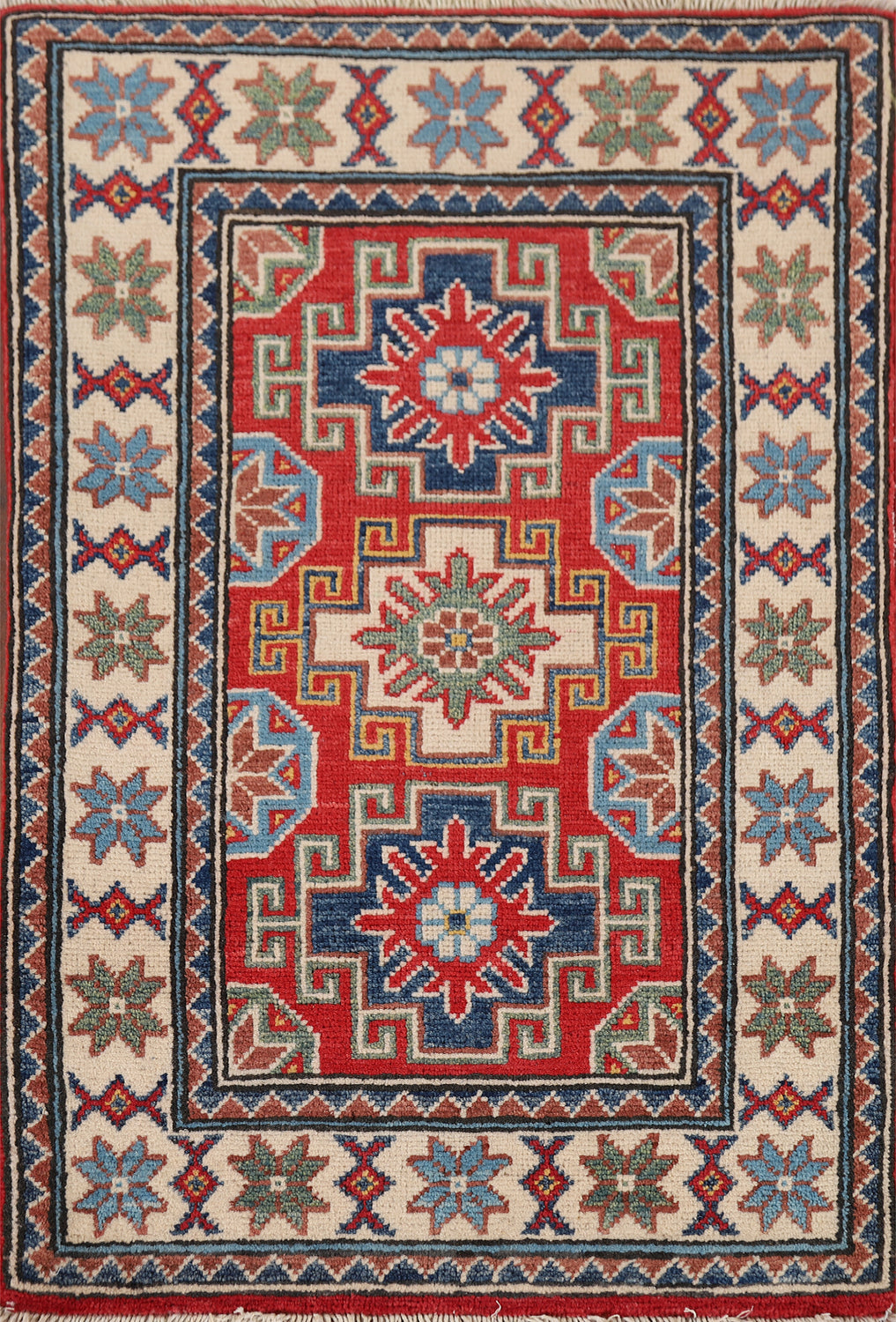 Handmade Red Kazak Oriental Accent Rug 2x3