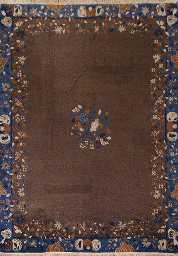 Antique Vegetable Dye Art Deco Nichols Chinese Rug 8x10