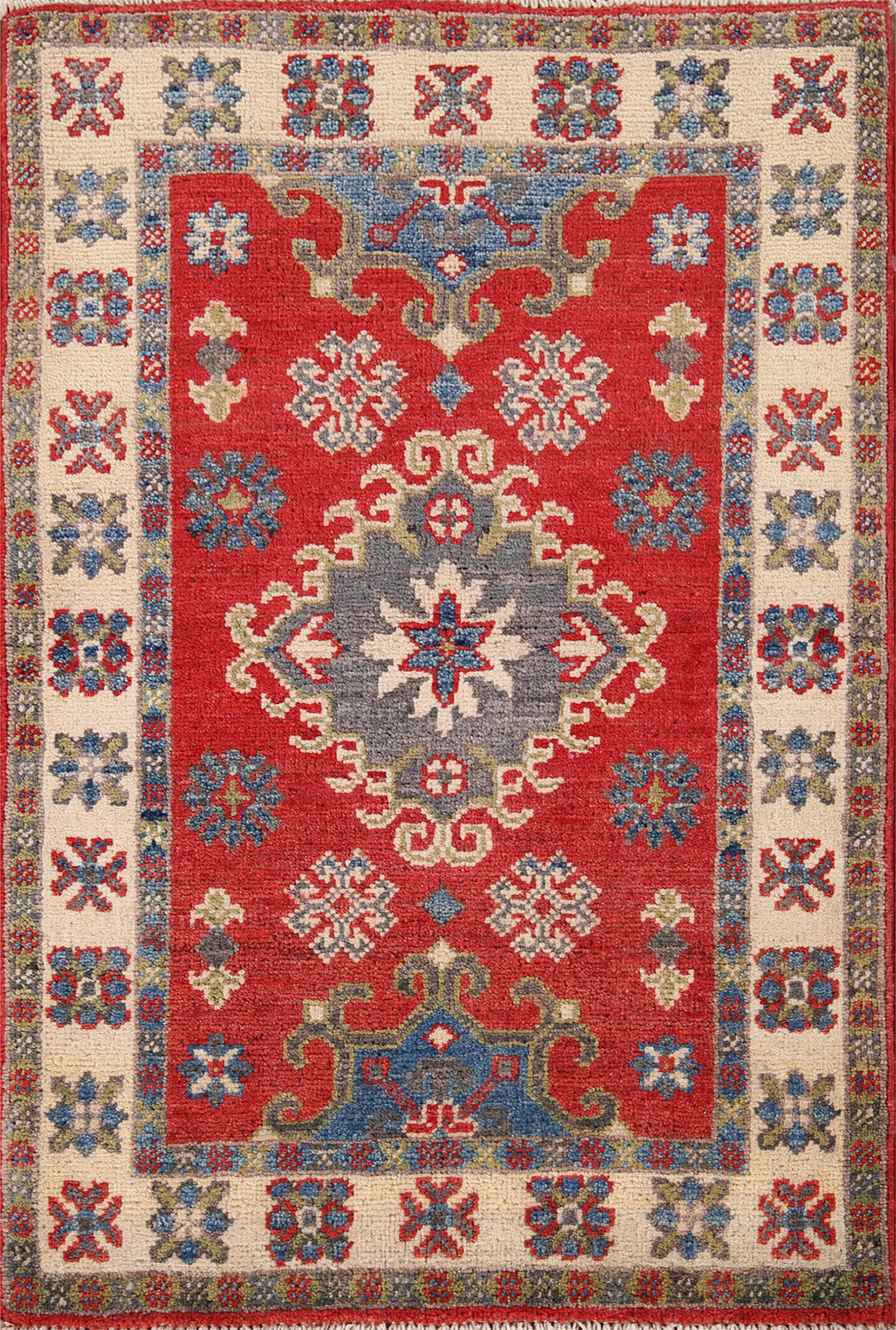 Red Kazak Handmade Foyer Rug 2x3
