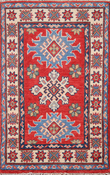Geometric Kazak Handmade Foyer Rug 2x3