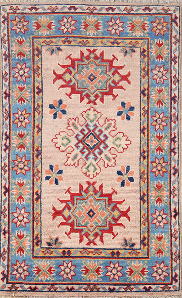 Handmade Wool Kazak Oriental Foyer Rug 2x3