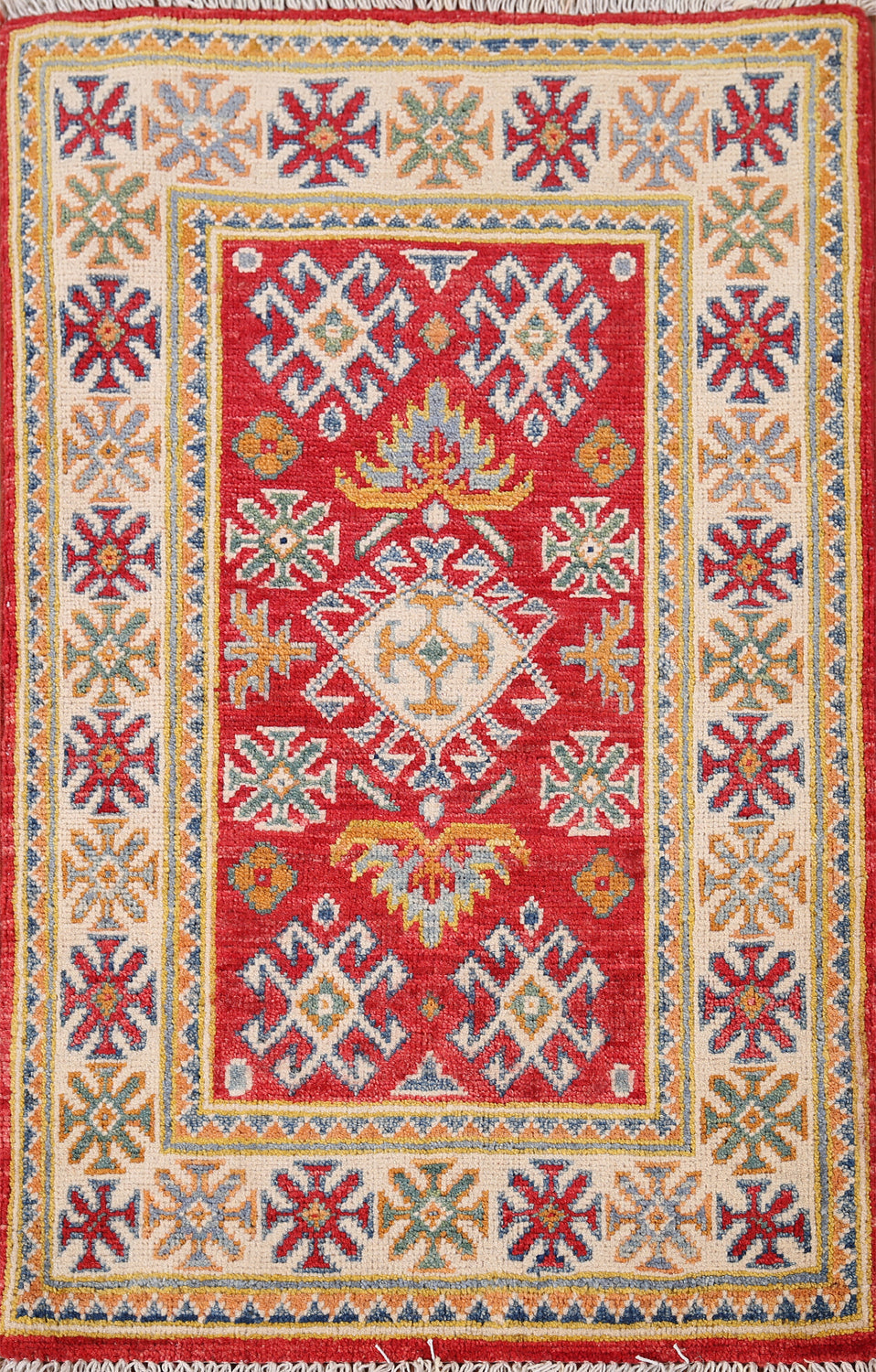 Red Handmade Kazak Oriental Foyer Rug 2x3