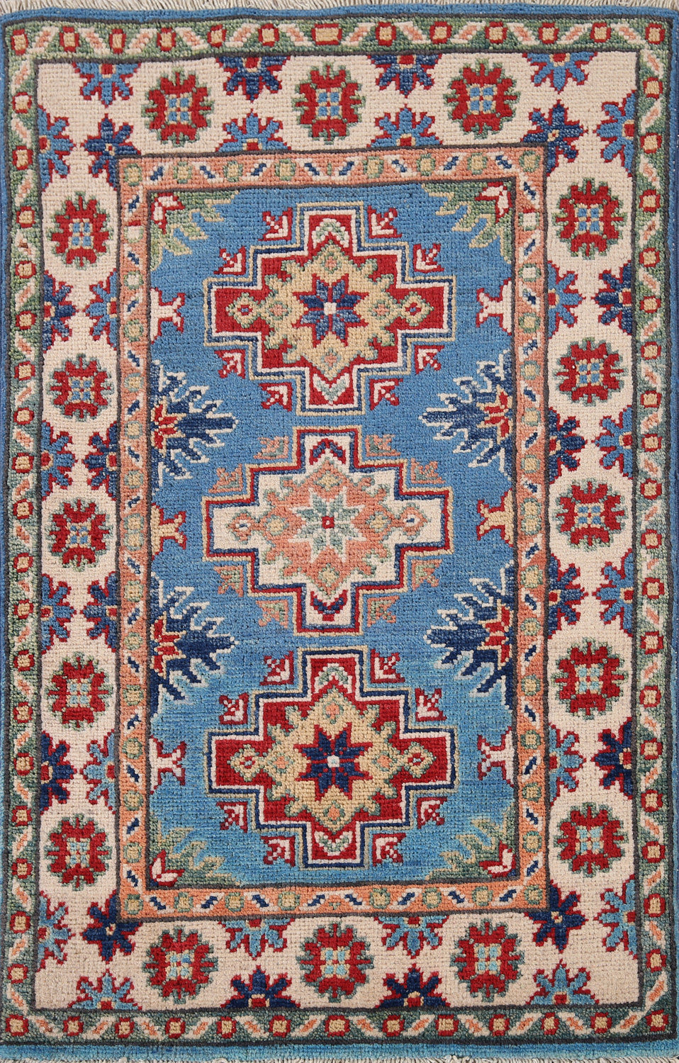 Blue Kazak Handmade Foyer Rug 2x3