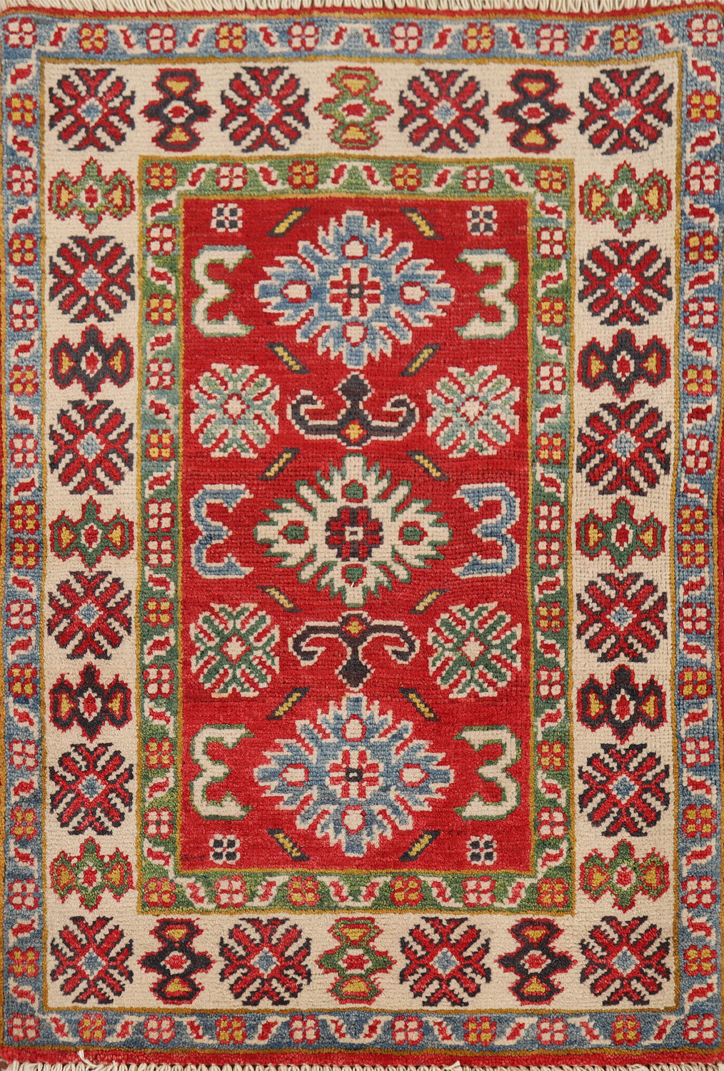 Geometric Red Kazak Oriental Rug 2x3