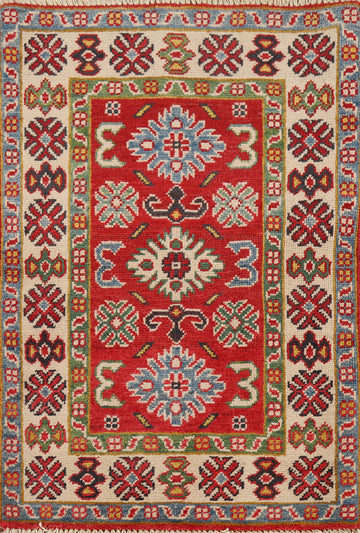 Geometric Red Kazak Oriental Rug 2x3