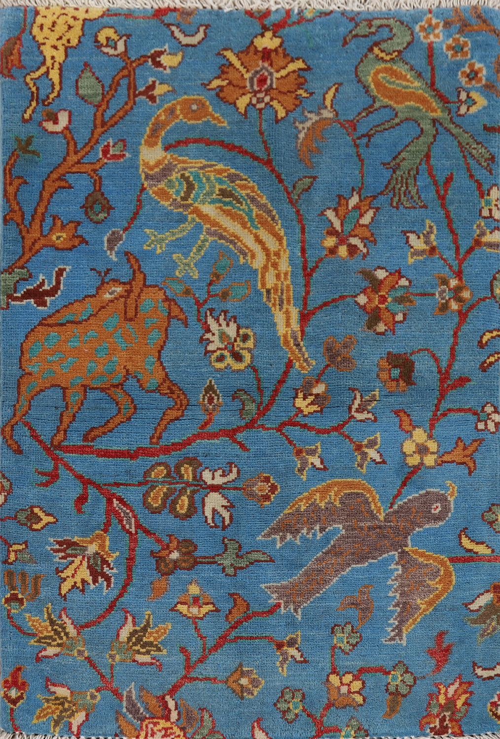 Animals Design Blue Ziegler Oriental Rug 2x3