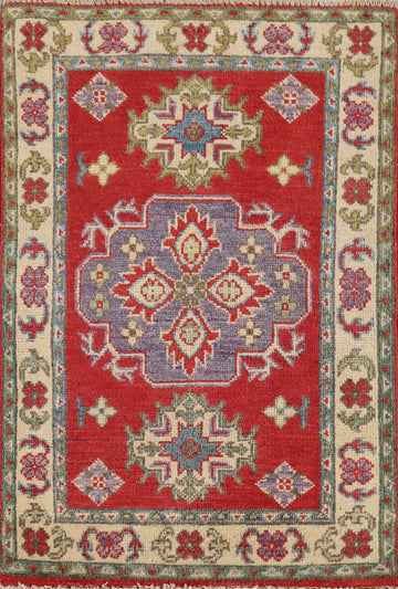 Geometric Red Kazak Oriental Rug 2x3