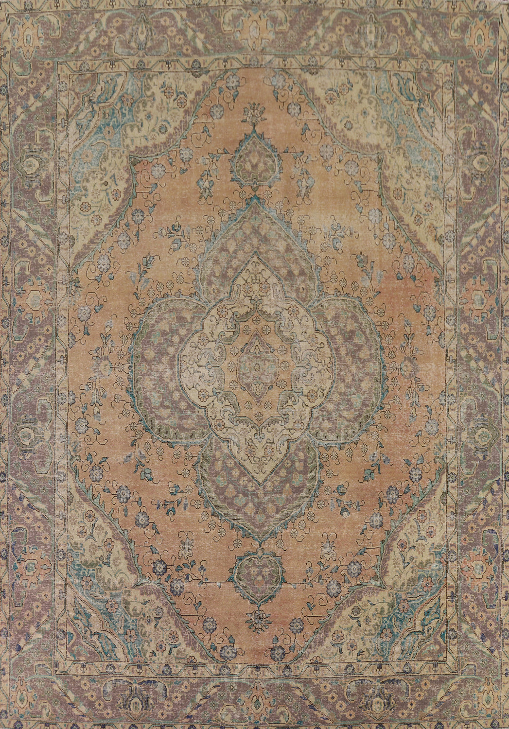 Distressed Wool Tabriz Persian Area Rug 10x13