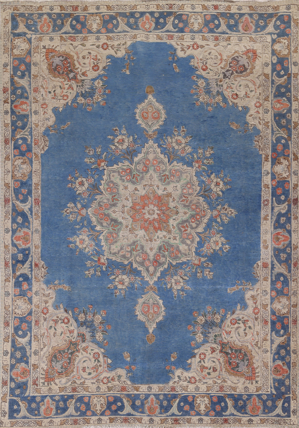Handmade Blue Tabriz Persian Area Rug 8x11