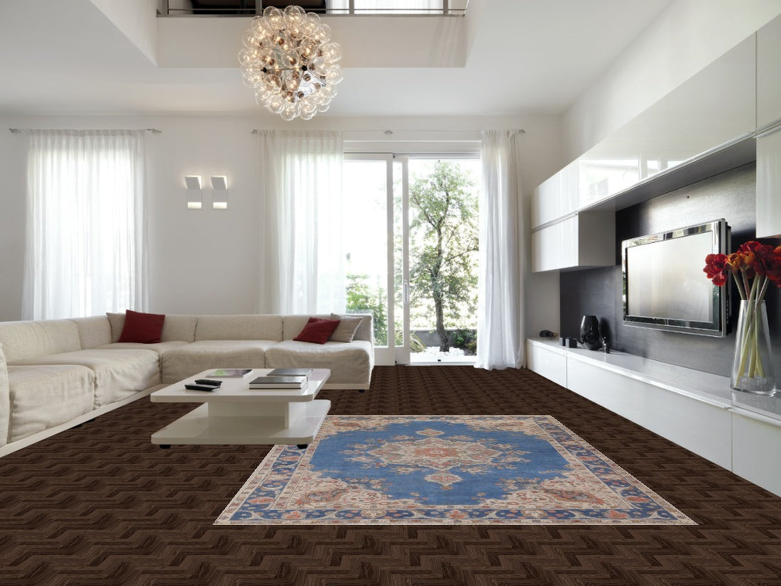 Handmade Blue Tabriz Persian Area Rug 8x11