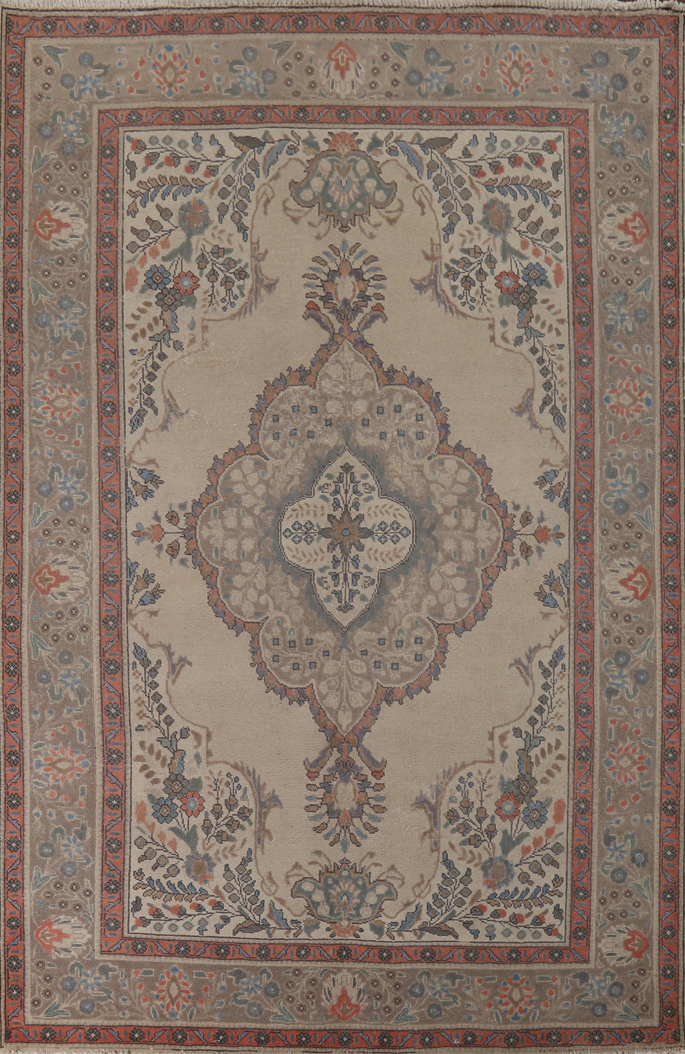 Distressed Wool Tabriz Persian Area Rug 7x10