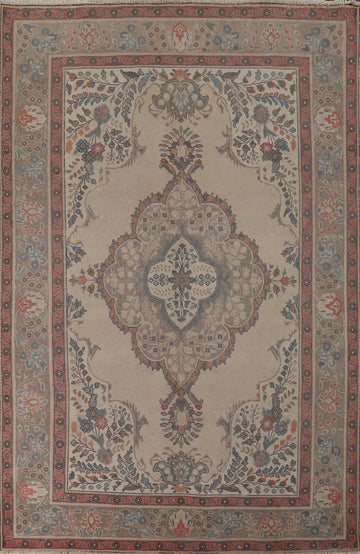 Distressed Wool Tabriz Persian Area Rug 7x10