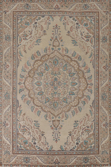 Vintage Distressed Tabriz Persian Area Rug 7x10