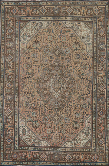 Geometric Wool Tabriz Persian Area Rug 7x10