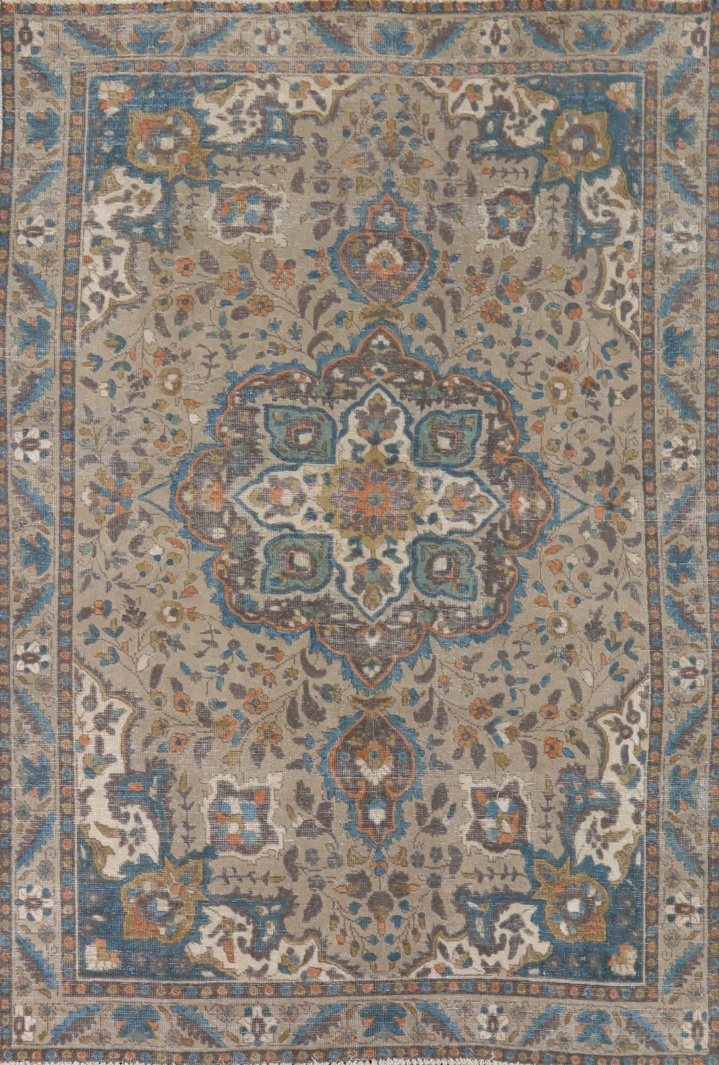 Distressed Tabriz Persian Area Rug 6x9