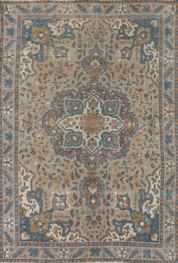 Distressed Tabriz Persian Area Rug 6x9